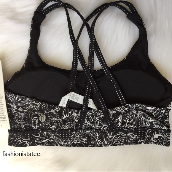 NWT lululemon energy bra infinity black white - Picture 3 of 4